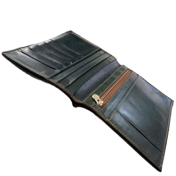 🔸FENDI🔸ULTRA RARE🔸1980 Janus Collection X-Large Unisex Green Leather Wallet - Picture 4 of 16